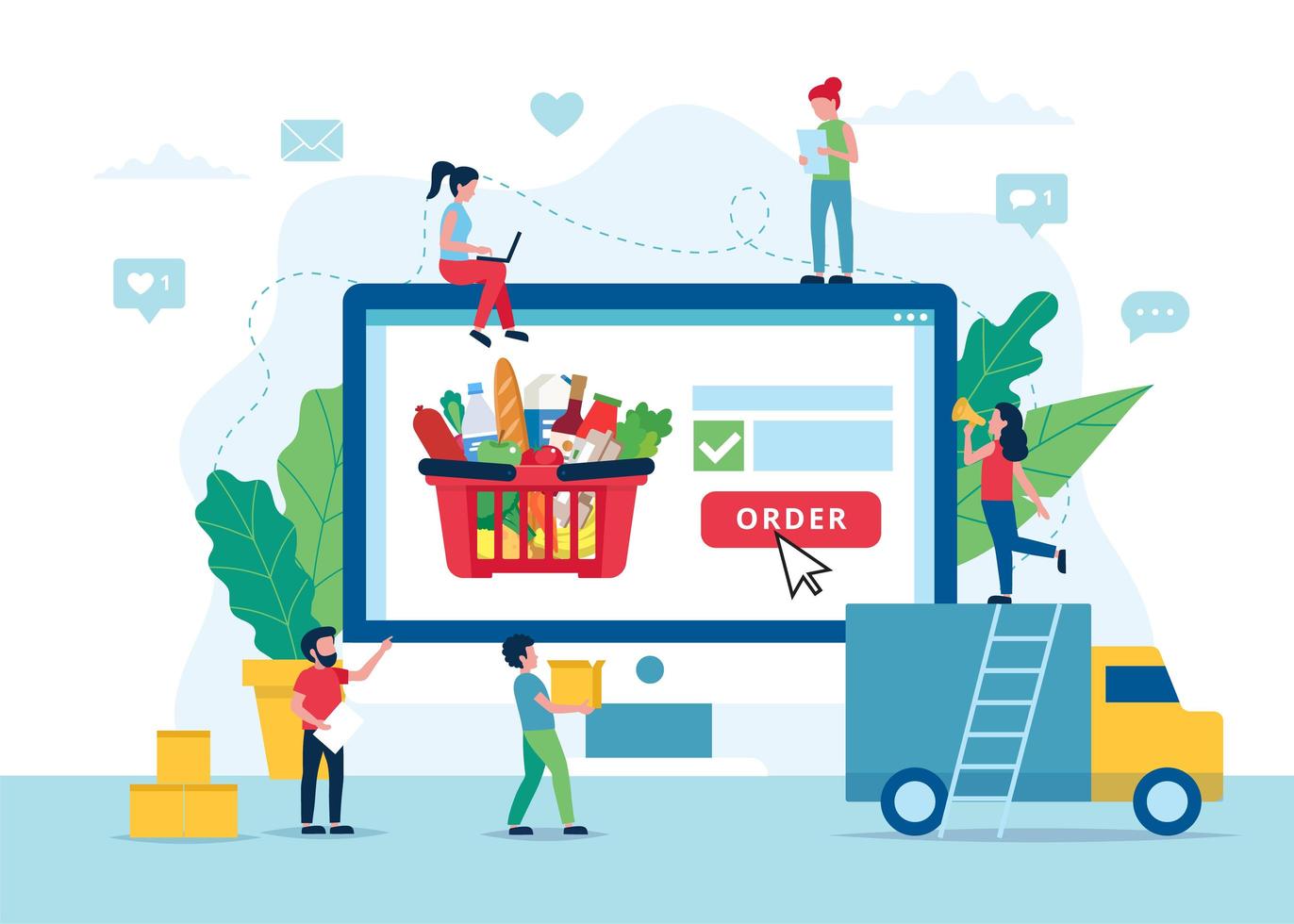 online-grocery-delivery-concept-vector