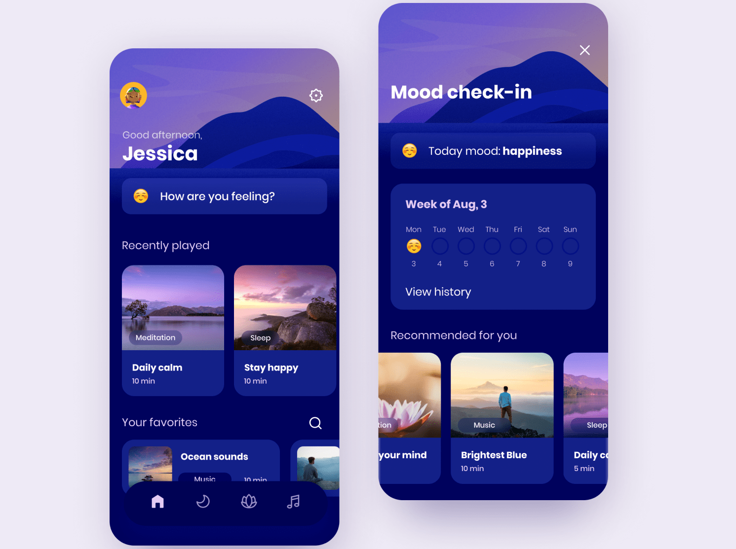 Calm like app redesign