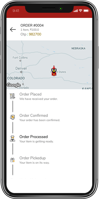 order request screen for Grocery Ecommerce Script app